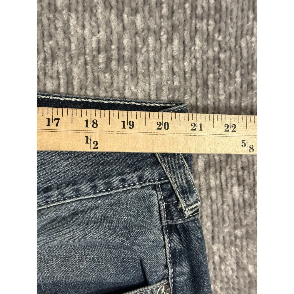 True Religion Men's Medium Wash Blue Straight Fit Denim Jeans 42x30 Flap